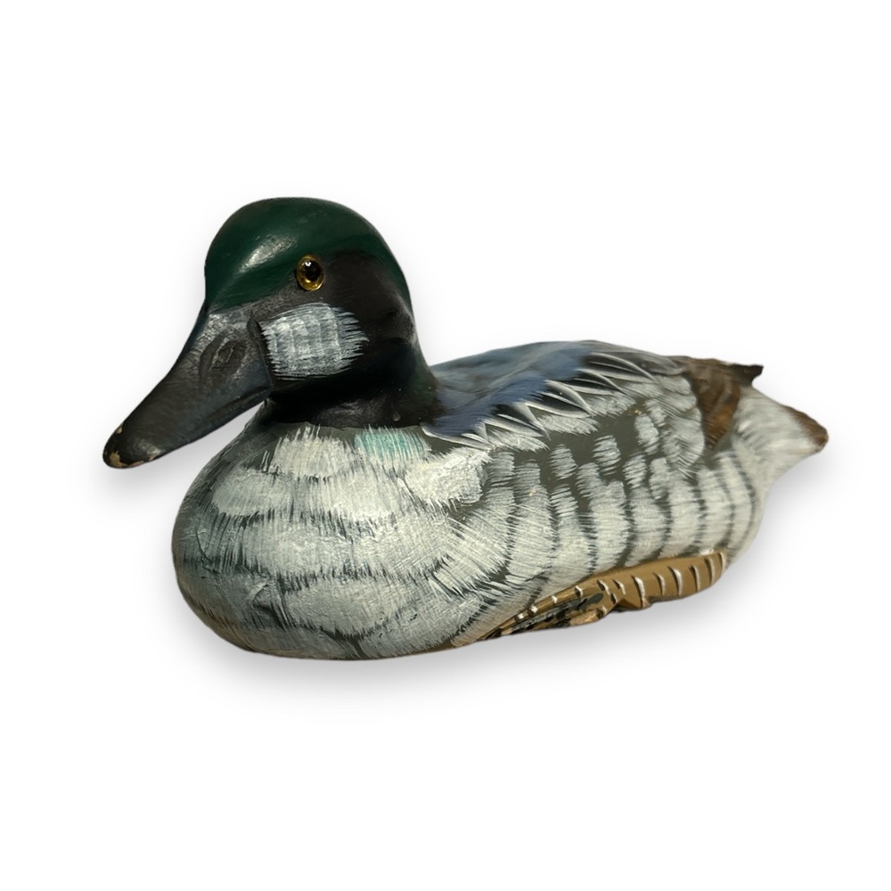 Hand Painted Wood Duck Decoy 9 Inches